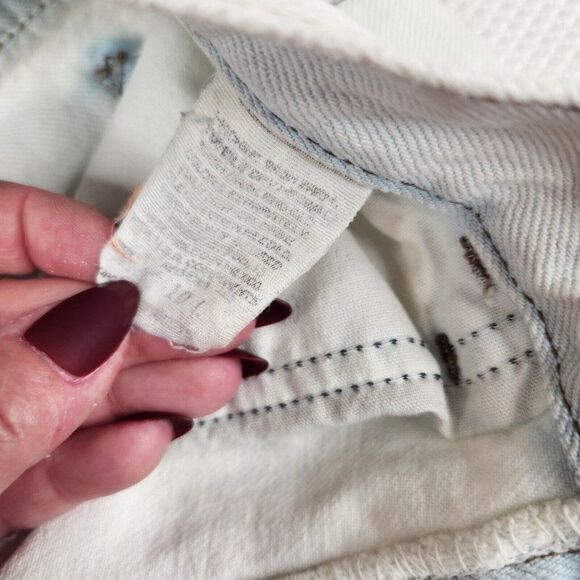 Lee Cut Off Shorts Womens Size M Blue Bleached Upcycled Shredded Frayed - Picture 8 of 8